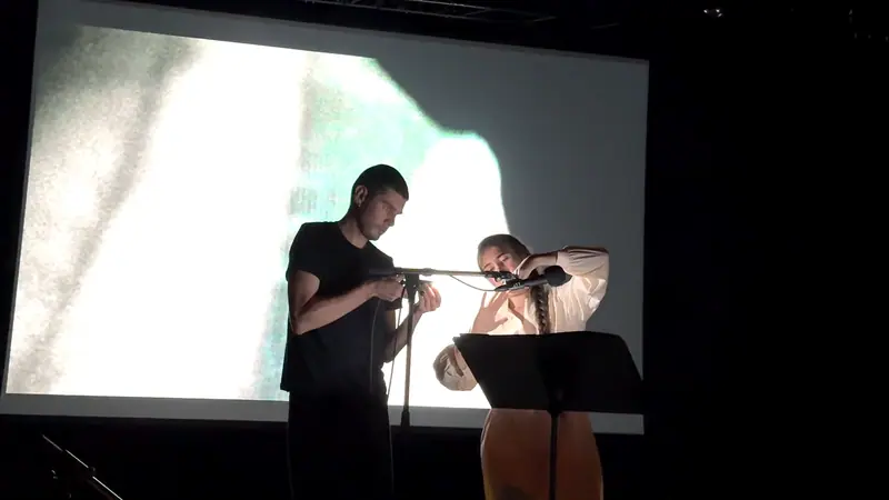 Macro video still from the performance