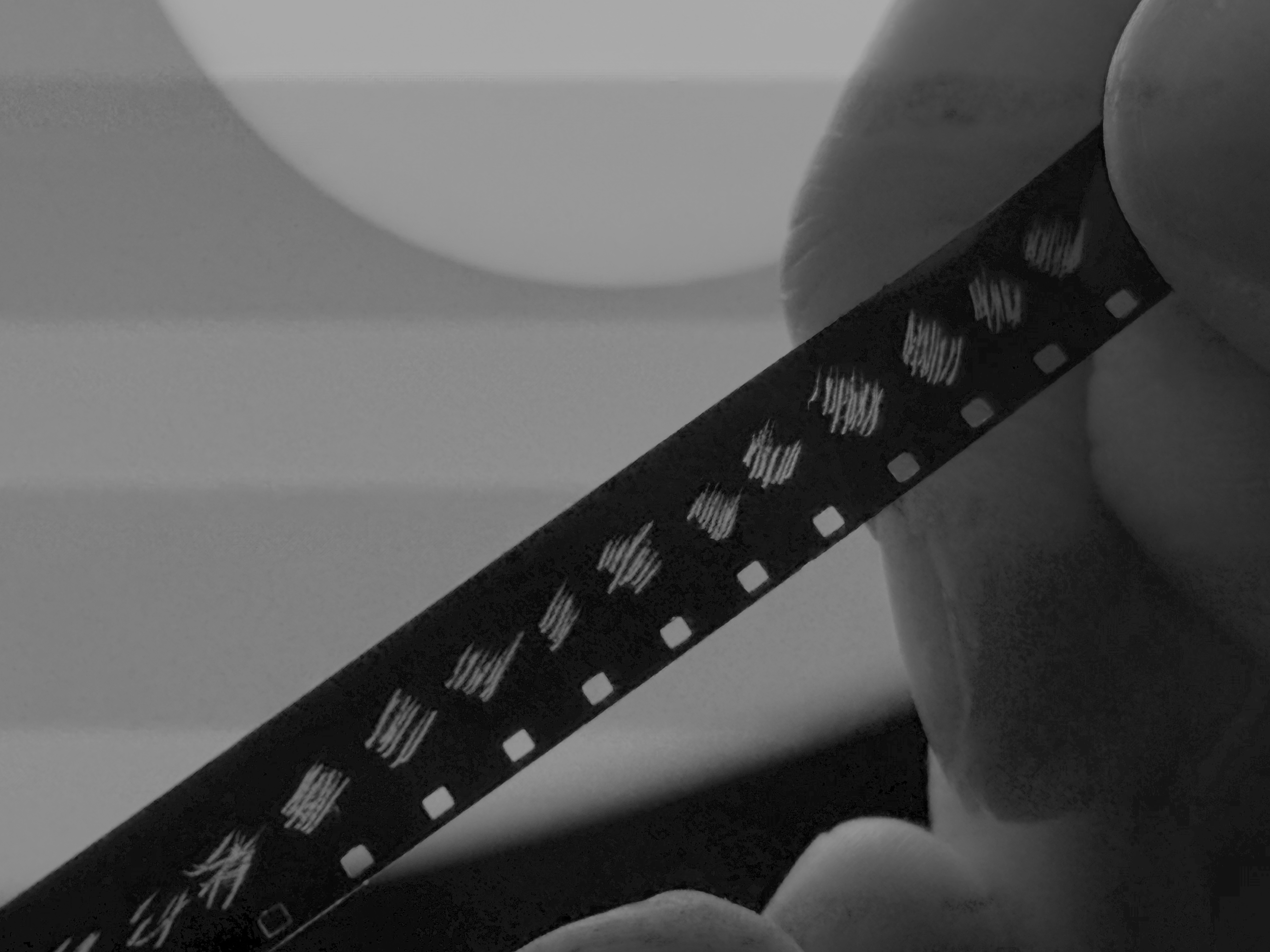 Scratched celluloid detail