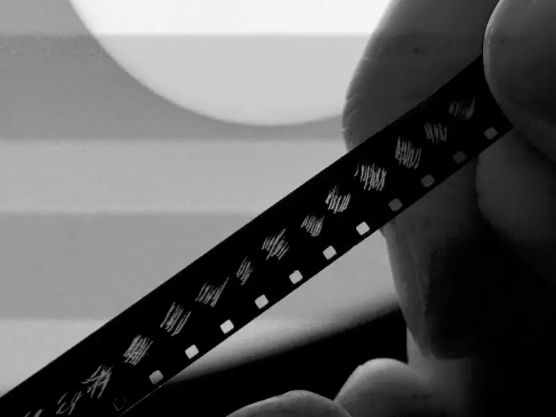 Scratched celluloid detail